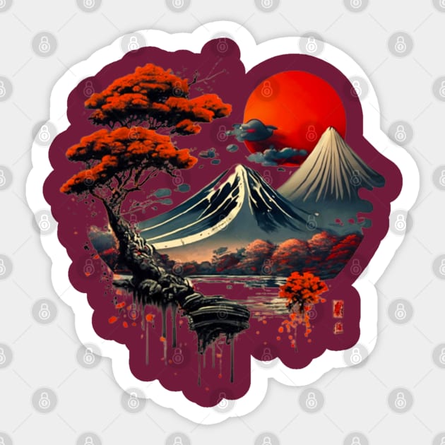 Japanese mountains Sticker by Scar